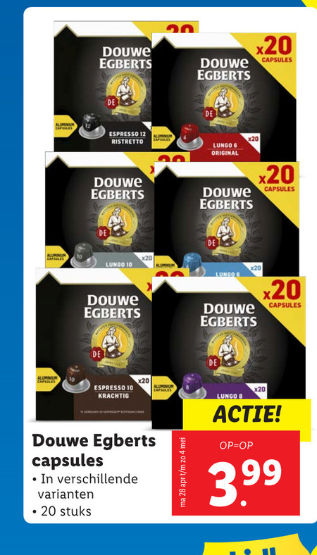 Douwe Egberts   koffiecups folder aanbieding bij  Lidl - details