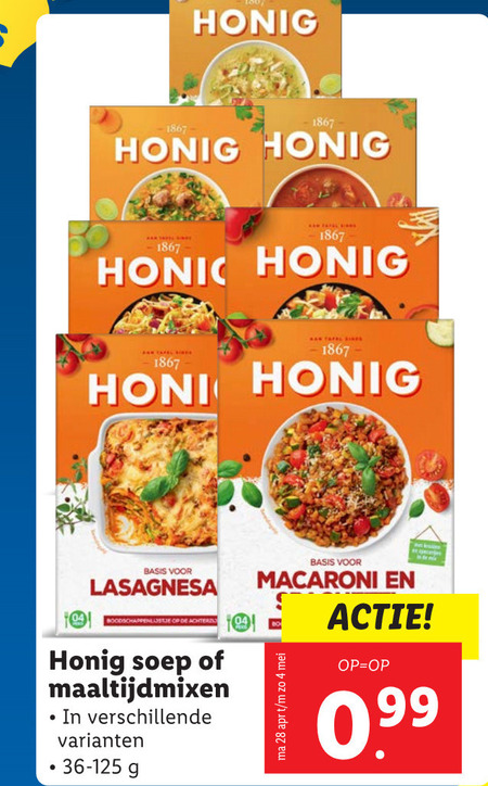 Honig   soep, maaltijdmix folder aanbieding bij  Lidl - details