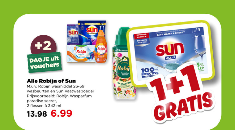 Robijn   vaatwasmiddel, wasmiddel folder aanbieding bij  Plus - details