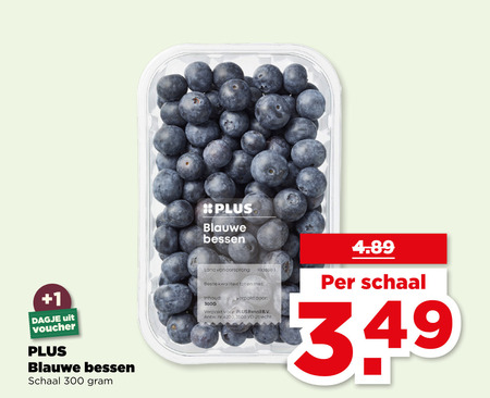 Plus Huismerk   blauwe bessen folder aanbieding bij  Plus - details