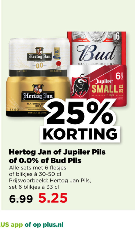 Hertog Jan   blikje bier folder aanbieding bij  Plus - details