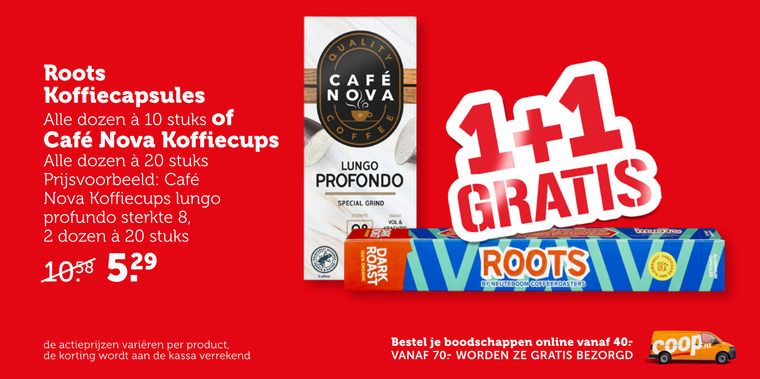 Roots   koffiecups folder aanbieding bij  Coop - details