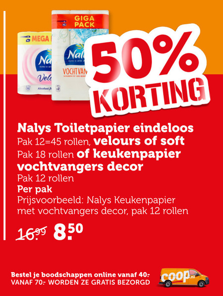 Nalys   keukenpapier, toiletpapier folder aanbieding bij  Coop - details