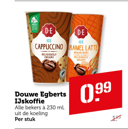 Douwe Egberts   ijskoffie folder aanbieding bij  Coop - details