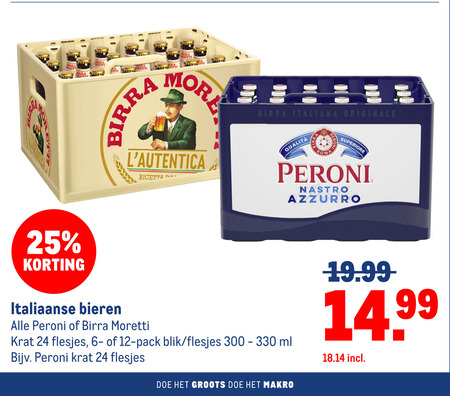 Birra Moretti   speciaalbier, krat bier folder aanbieding bij  Makro - details