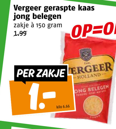 Vergeer   geraspte kaas folder aanbieding bij  Poiesz - details