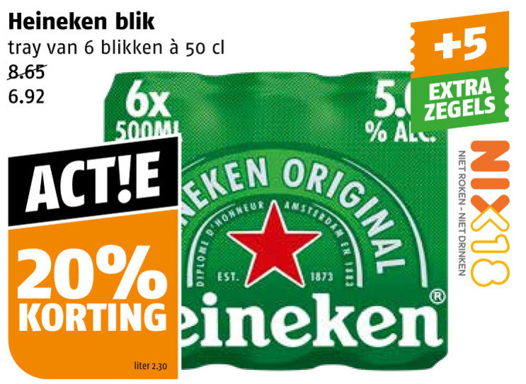 Heineken   blikje bier folder aanbieding bij  Poiesz - details