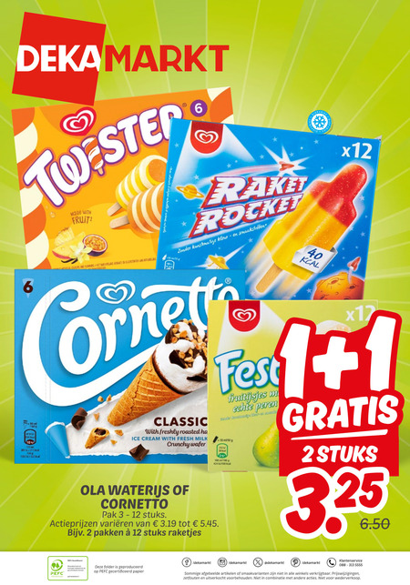Ola   waterijs folder aanbieding bij  Dekamarkt - details