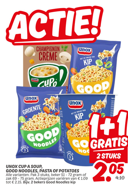 Unox   noodles, pasta folder aanbieding bij  Dekamarkt - details