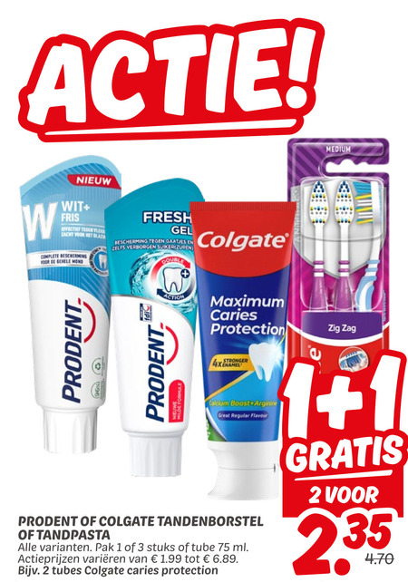 Prodent   tandpasta folder aanbieding bij  Dekamarkt - details