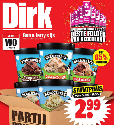 Ben and Jerrys   ijsspecialiteit folder aanbieding bij  Dirk - details