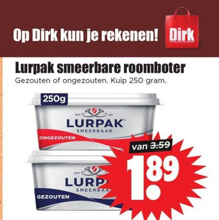 lurpak   roomboter folder aanbieding bij  Dirk - details