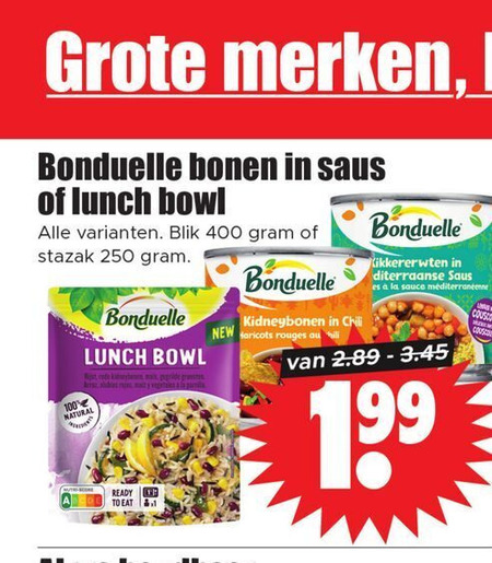 Bonduelle   groenteconserven folder aanbieding bij  Dirk - details