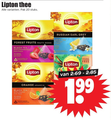 Lipton   thee folder aanbieding bij  Dirk - details