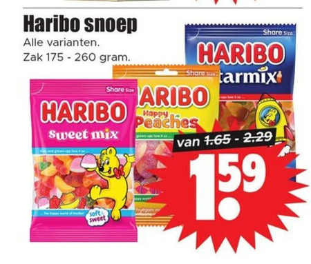 Haribo   snoep folder aanbieding bij  Dirk - details