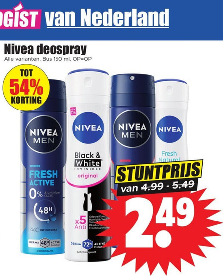 Nivea   deodorant folder aanbieding bij  Dirk - details