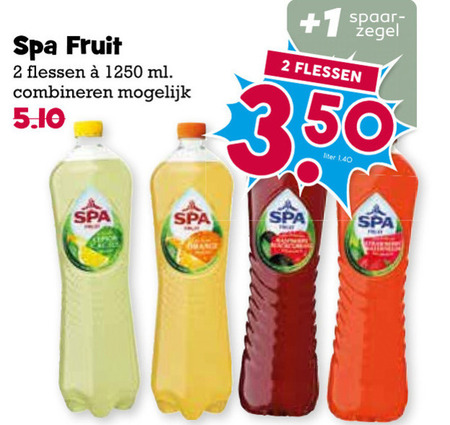 Spa en Fruit   fruitdrank folder aanbieding bij  Boons Markt - details