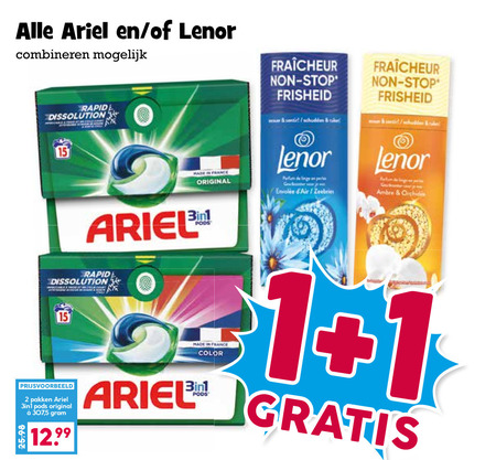 Ariel   wasmiddel, wasverzachter folder aanbieding bij  Boons Markt - details