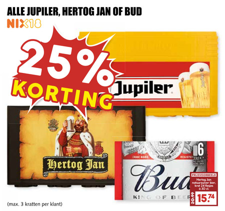 Bud   krat bier folder aanbieding bij  MCD Supermarkt Basis - details