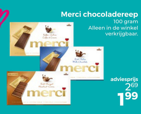 Merci   chocolade folder aanbieding bij  Trekpleister - details