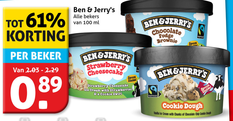 Ben and Jerrys   ijsspecialiteit, ijsbekers folder aanbieding bij  Hoogvliet - details