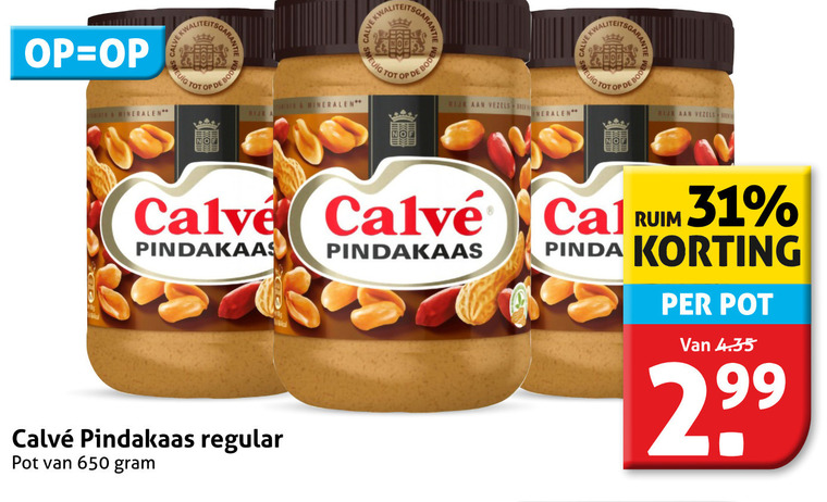 Calve   pindakaas folder aanbieding bij  Hoogvliet - details