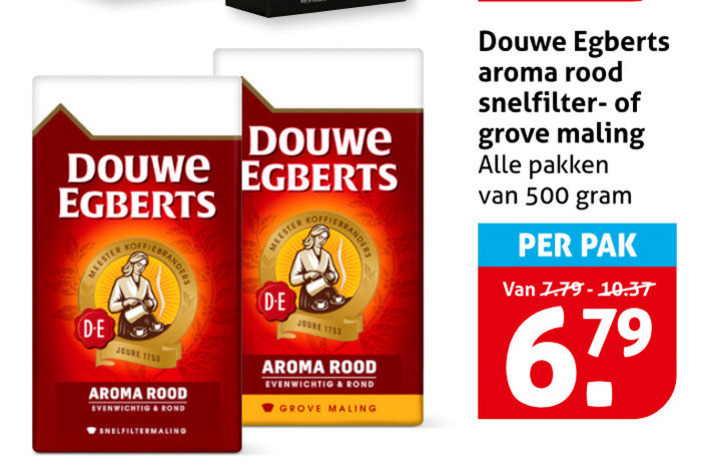 Douwe Egberts   koffie folder aanbieding bij  Hoogvliet - details