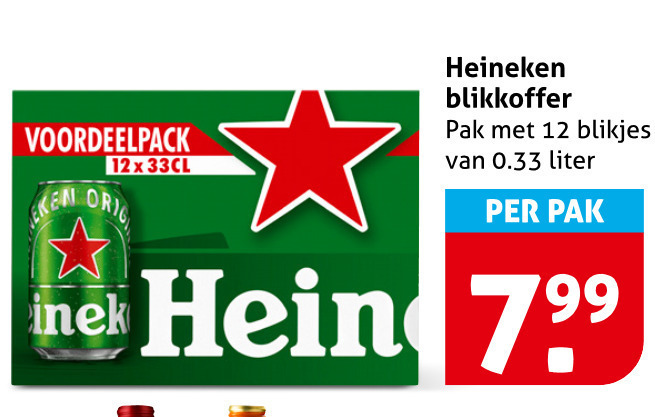 Heineken   blikje bier folder aanbieding bij  Hoogvliet - details