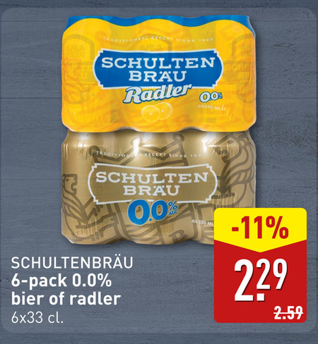Schultenbrau   radler bier folder aanbieding bij  Aldi - details