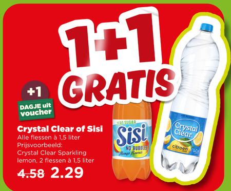 Crystal Clear   fruitdrank, frisdrank folder aanbieding bij  Plus - details