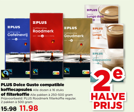 Plus Huismerk   dolce gusto capsules, koffie folder aanbieding bij  Plus - details