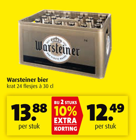 Warsteiner   krat bier folder aanbieding bij  Boni - details