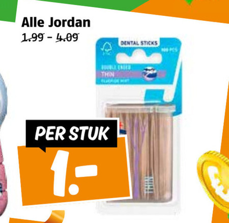 Jordan   tandenstokers folder aanbieding bij  Poiesz - details