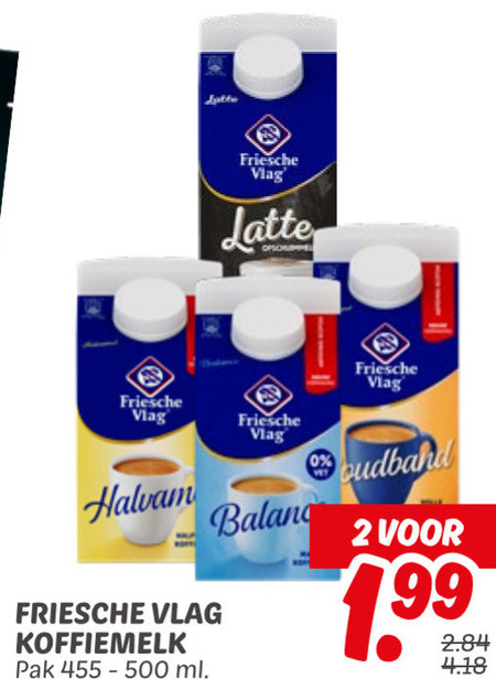Friesche Vlag   koffiemelk folder aanbieding bij  Dekamarkt - details