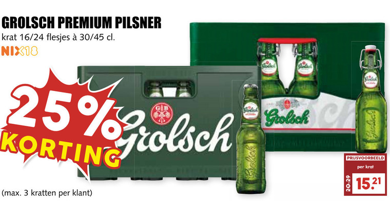 Grolsch   blikje bier, krat bier folder aanbieding bij  MCD&nbsp;Supermarkt&nbsp;Basis - details