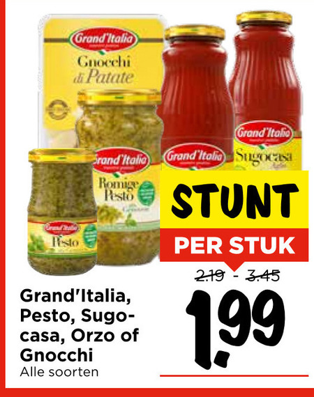 Grand Italia   pastasaus, pesto folder aanbieding bij  Vomar - details