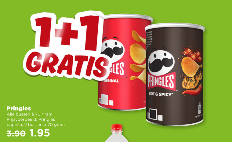 Pringles   chips folder aanbieding bij  Plus - details