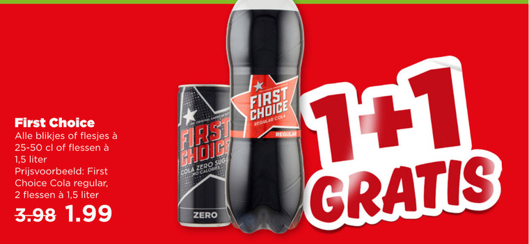 First Choice   cola folder aanbieding bij  Plus - details