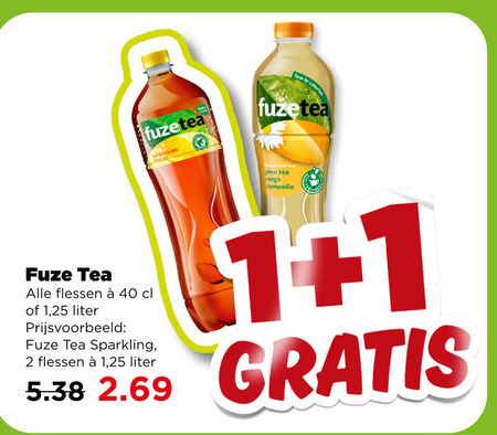 Fuze Tea   ice tea folder aanbieding bij  Plus - details