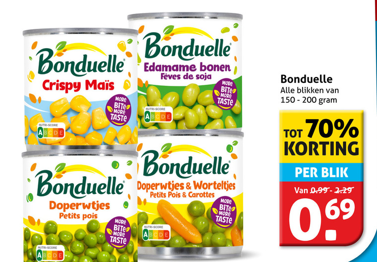 Bonduelle   groenteconserven folder aanbieding bij  Hoogvliet - details