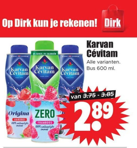 Karvan Cevitam   limonadesiroop folder aanbieding bij  Dirk - details