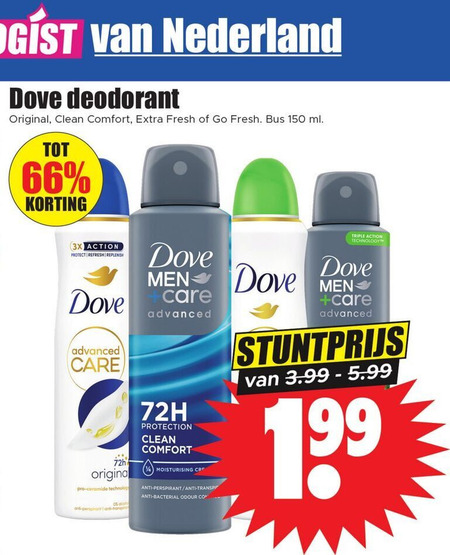 Dove   deodorant folder aanbieding bij  Dirk - details