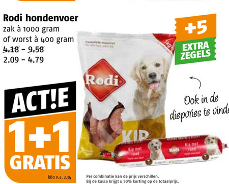 Rodi   hondenvoer folder aanbieding bij  Poiesz - details