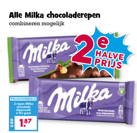 Milka   chocolade folder aanbieding bij  Boons Markt - details