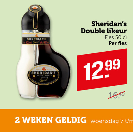 Sheridans   likeur folder aanbieding bij  Coop - details
