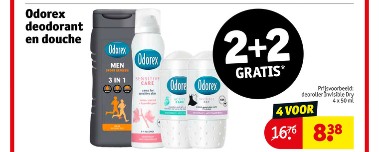 Odorex   deodorant, douchegel folder aanbieding bij  Kruidvat - details