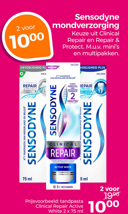 Sensodyne   tandpasta folder aanbieding bij  Trekpleister - details