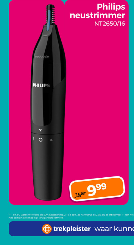 Philips   neustrimmer folder aanbieding bij  Trekpleister - details