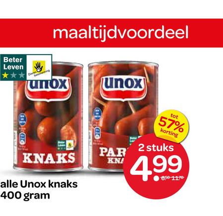 Unox   knakworst folder aanbieding bij  Spar - details