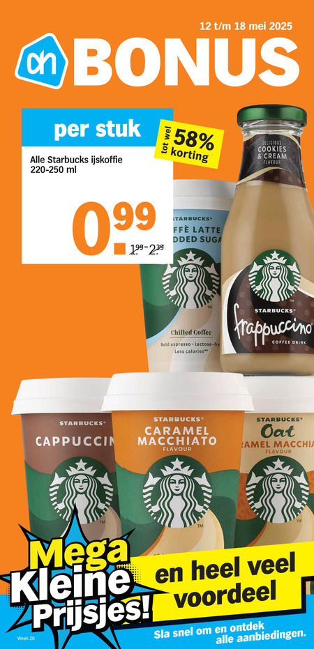 Starbucks   ijskoffie folder aanbieding bij  Albert Heijn - details